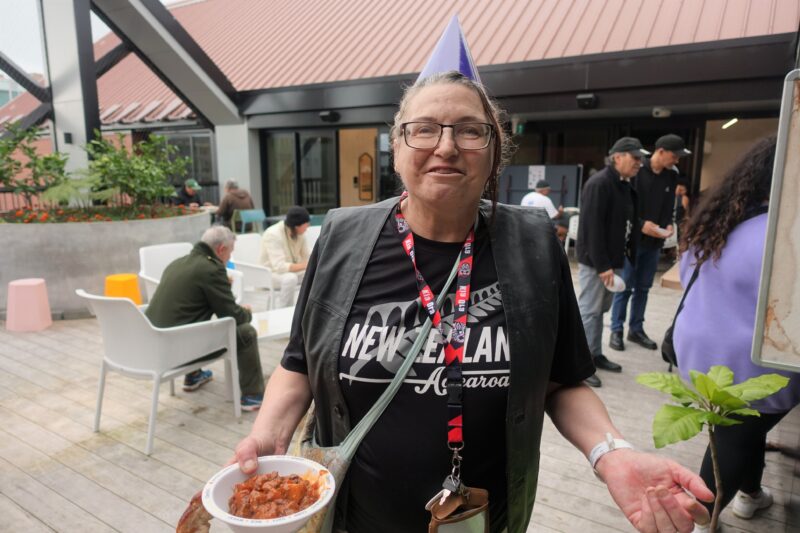 Tenant celebrating at Auckland City Mission's HomeGround